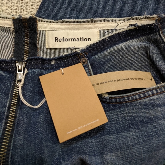 NEW Reformation Zip Crop Straight Leg Jeans 29 - Picture 5 of 7